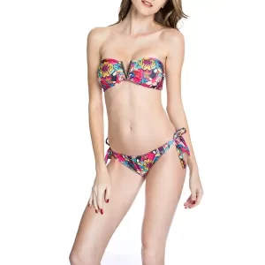 Jungle Floral Digital Print Deep V-Cut Bikini Set Swimsuit