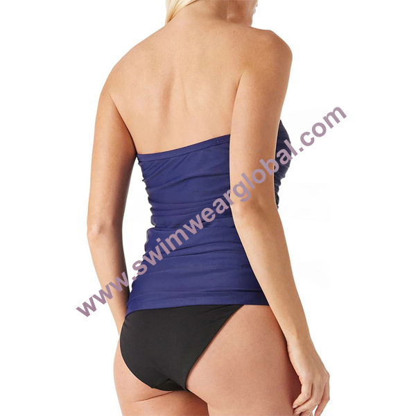 Solid Color Detachable Strap Women's Tankini Top Instagram-Inspired Chic